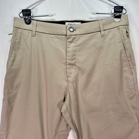Birddogs Pants Mens 32 x 32 Khaki Chino Stretch Performance Golf Zipper Pocket - Picture 4 of 10